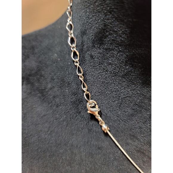 Women's Light Blue Gemstone Necklace With Lobster Clasp And Crystal Beads - Picture 5 of 6